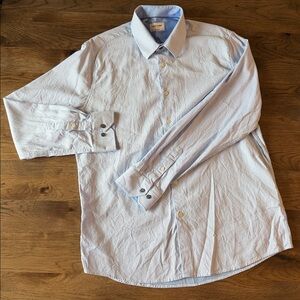 Duchamp London Men's 17.5 XL Blue Dress Shirt